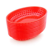 New Star Foodservice 44164 red oval basket front view for quick service presentation