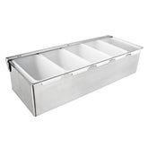 New Star Foodservice 48032 stainless steel condiment dispenser front view for busy service