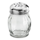 New Star Glass Swirl Cheese Shaker shows clear glass for precise at table dispensing