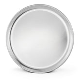 New Star 12-inch aluminum pizza trays with wide rims for even baking.