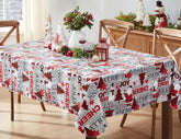 Newbridge Christmas Joy & Cheer tablecloth wide view for festive family dinners