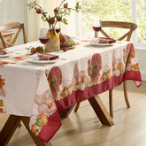 Newbridge Thanksgiving Turkey Tablecloth with bold turkey border for festive gatherings.