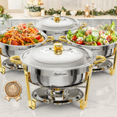 NEWKITCHEN chafing dishes 4-pack for buffet setups keeps food warm for guests.