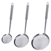 Newness fine mesh skimmer spoon, 3-inch bowl for fast fat removal during frying.