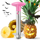 Newness pineapple corer close-up shows upgraded thicker blade for clean cores.
