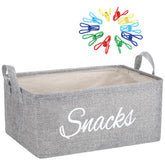 Newtay burlap storage basket with handles for easy pantry organization