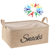 Newtay snack basket burlap offers rustic pantry storage with easy snack access.