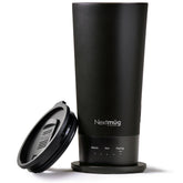 Nextmug Go front view 16 oz shows a sleek black finish for on-the-go coffee