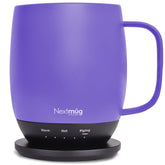 Nextmug Violet 14oz on the dock keeps coffee at the ideal temp for hours.