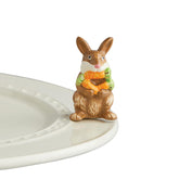 Nora Fleming funny bunny mini A226 front view adds playful Easter decor
