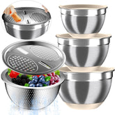 Nicdiet mixing bowls with airtight lids set keeps ingredients fresh on the counter.