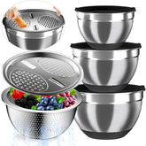 Nicdiet mixing bowls with airtight lids for organized storage and fresh ingredients.