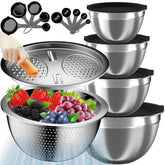 Nicdiet mixing bowls with lids set 8pc for easy meal prep and storage.