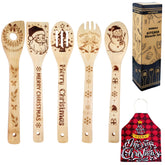 NICERINC bamboo non-slotted spoon for safe stirring with nonstick cookware