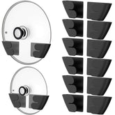 Niceyos universal lid organizer on wall mount holds eight lids for quick access.