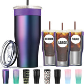 Niceyos universal-iced-coffee-sleeve demonstrates 3in1 compatibility for multiple cup sizes.