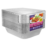 Nicole Home Collection aluminum pans with lids close-up showing half-size 9x13 design for even baking
