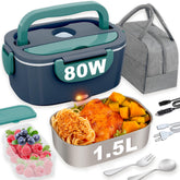Nifogo blue lunch box front view, portable design for on-the-go meals.