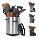 Nigelia utensil holder with 360° rotation for easy counter access