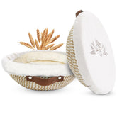 Nikkar Banneton 9-inch bread proofing basket, breathable cotton for even fermentation