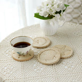 NIKKY HOME Beach Coaster starfish design on round resin with cork base protects surfaces