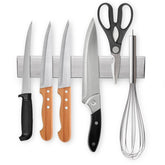 Ninonly 10-inch magnetic knife strip on wall keeps knives secure and accessible.