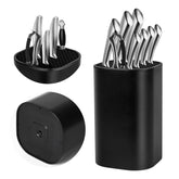 Ninonly Black Knife Block without knives keeps counter organized for daily prep
