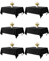 Niuara black fabric rectangle table cloth pack six, durable for parties