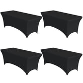 Niuara black spandex tablecloth fits a 6ft table for a polished look.