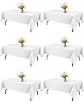 Niuara white rectangle table cloth close-up weave texture for a clean look.