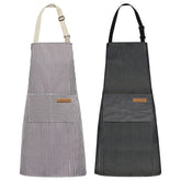 NLUS apron brown stripes front view with two pockets for tools