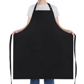NLUS black chef apron offers full chest-to-knee coverage for home and professional kitchens