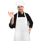NLUS white chef hat with adjustable fit for comfortable kitchen use