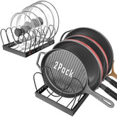NomNest 2Pack lid organizer under cabinet neatly stores lids for easy access