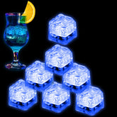 Nonley blue light-up ice cubes illuminate drinks for party ambience
