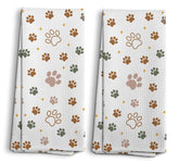 NOQL Dog Paws kitchen towel close-up of paw pattern for absorbent cleaning