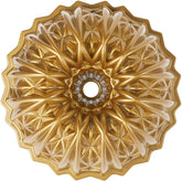 Nordic Ware Cut Crystal Bundt 10-Cup Gold front view highlighting intricate swirl for elegant desserts.