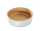 Nordic Ware Naturals nonstick round cake pan 8-inch with easy release for clean cakes.