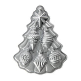 Nordic Ware Vintage Ornament Cakelet Pan with Christmas-tree design for six decorative cakelets.