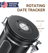 NORIRUN airtight seal canister stainless steel keeps beans fresh and odors out.