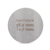 Normcore 58.5mm puck screen lowers shower screen for even espresso extraction.