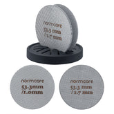Normcore puck screen with stand for precise 53.3mm fit and even water flow.