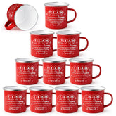 Norme team coffee cups set in red, ideal for group gifts and office celebrations.