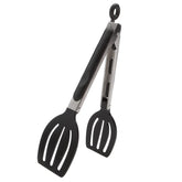 Norpro Grip-EZ 9-Inch Locking Spatula Tong handle closeup for nonstick use.