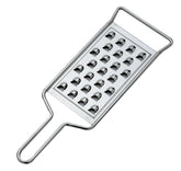 Norpro stainless steel potato grater front view shows a sturdy grip for steady shredding.