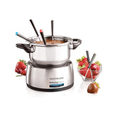 Nostalgia 6-Cup Electric Fondue Pot with full set ideal for family-style fondue gatherings