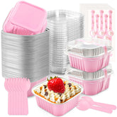 NPLUX pink mini cake pans front view for compact party servings