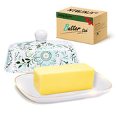 NTWJNJY butter dish with lid and knob for elegant countertop serving