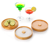 Nucookery 3-Tier Wood Bar Rimmer top view, stackable for easy bar organization.