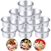 Nuenen 12-piece round cake pans with aluminum nonstick surface for easy baking